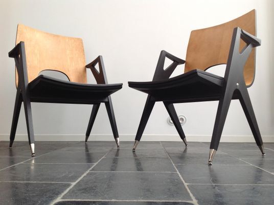 Set de 2 fauteuils de Malatesta et Mason, 1950s