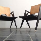 Set of 2 armchairs by Malatesta and Mason, 1950s