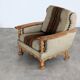 vintage brutalist oak armchair
