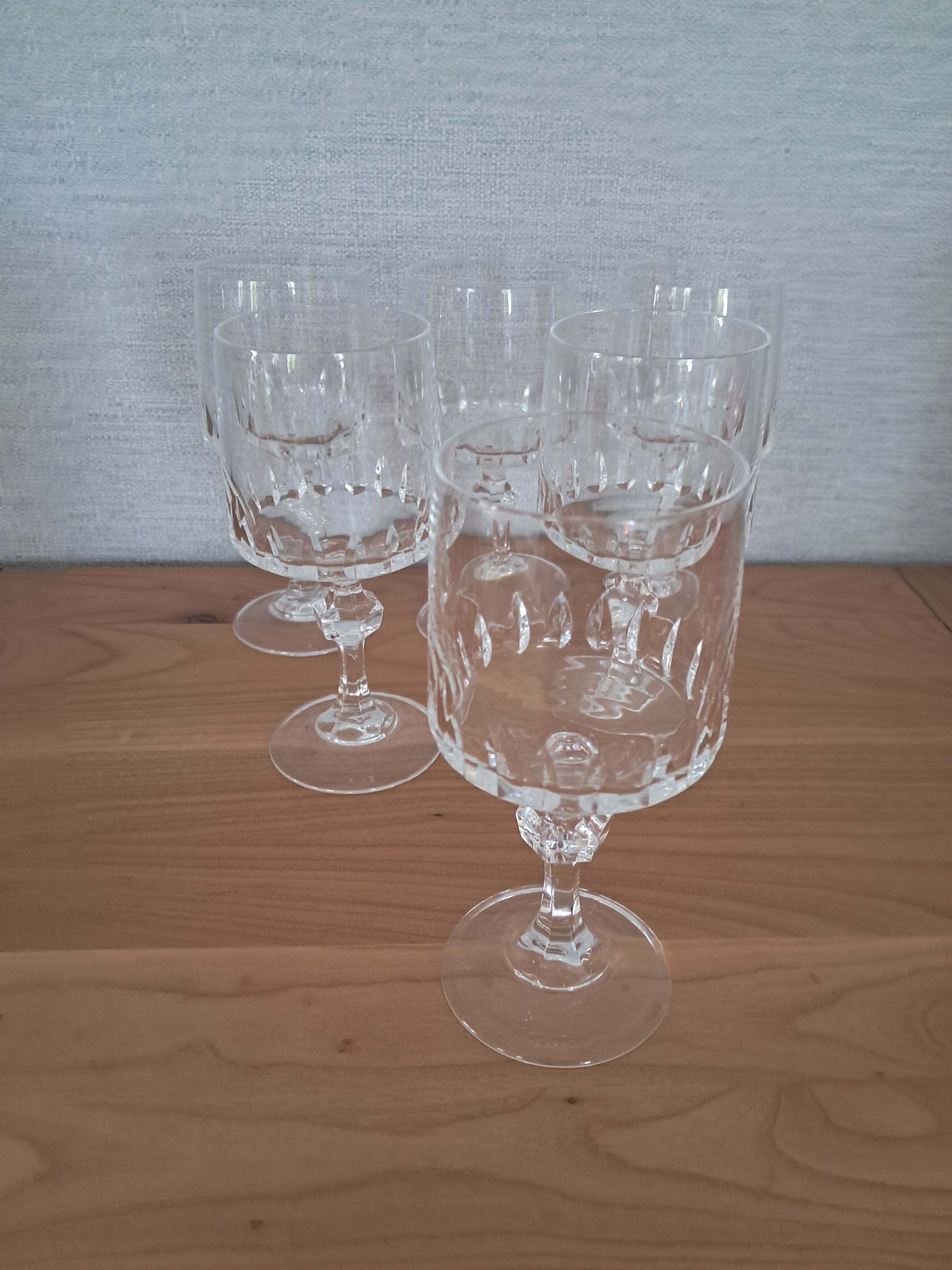 6 crystal wine glasses from Arques, Vendôme model.
