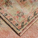 Red & cream oriental turkish vintage rug