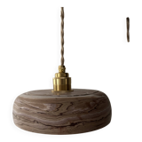 Handcrafted portable lamp with a marbled stone effect