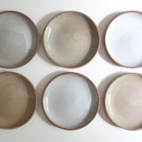 Six stoneware dessert plates, 70s