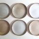 Six stoneware dessert plates, 70s