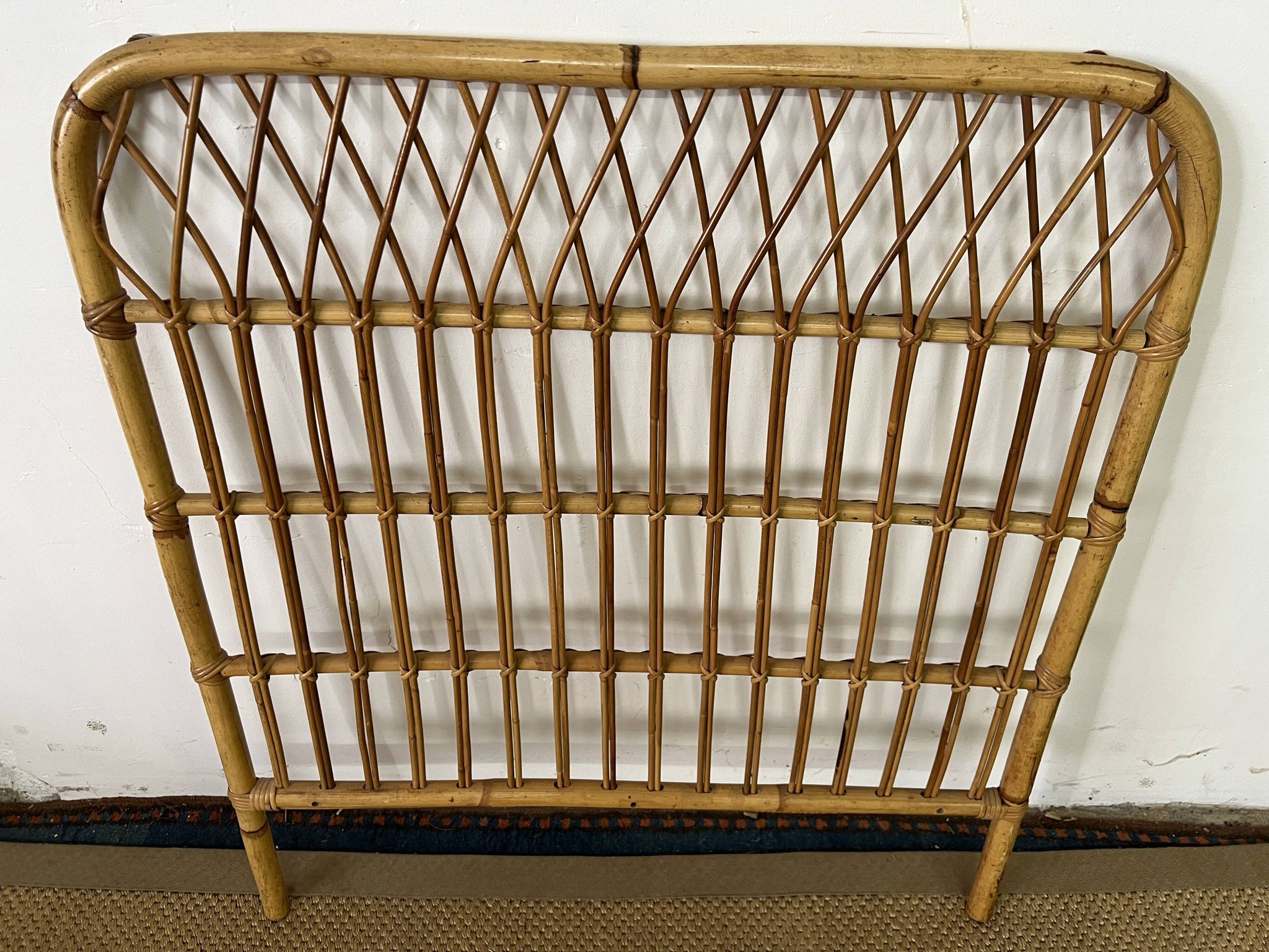 Vintage bamboo and rattan headboard