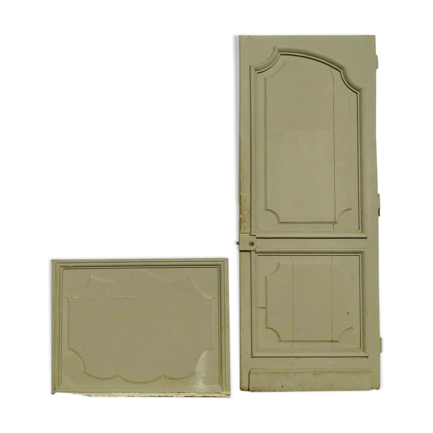 19th century patinated oak door and impost