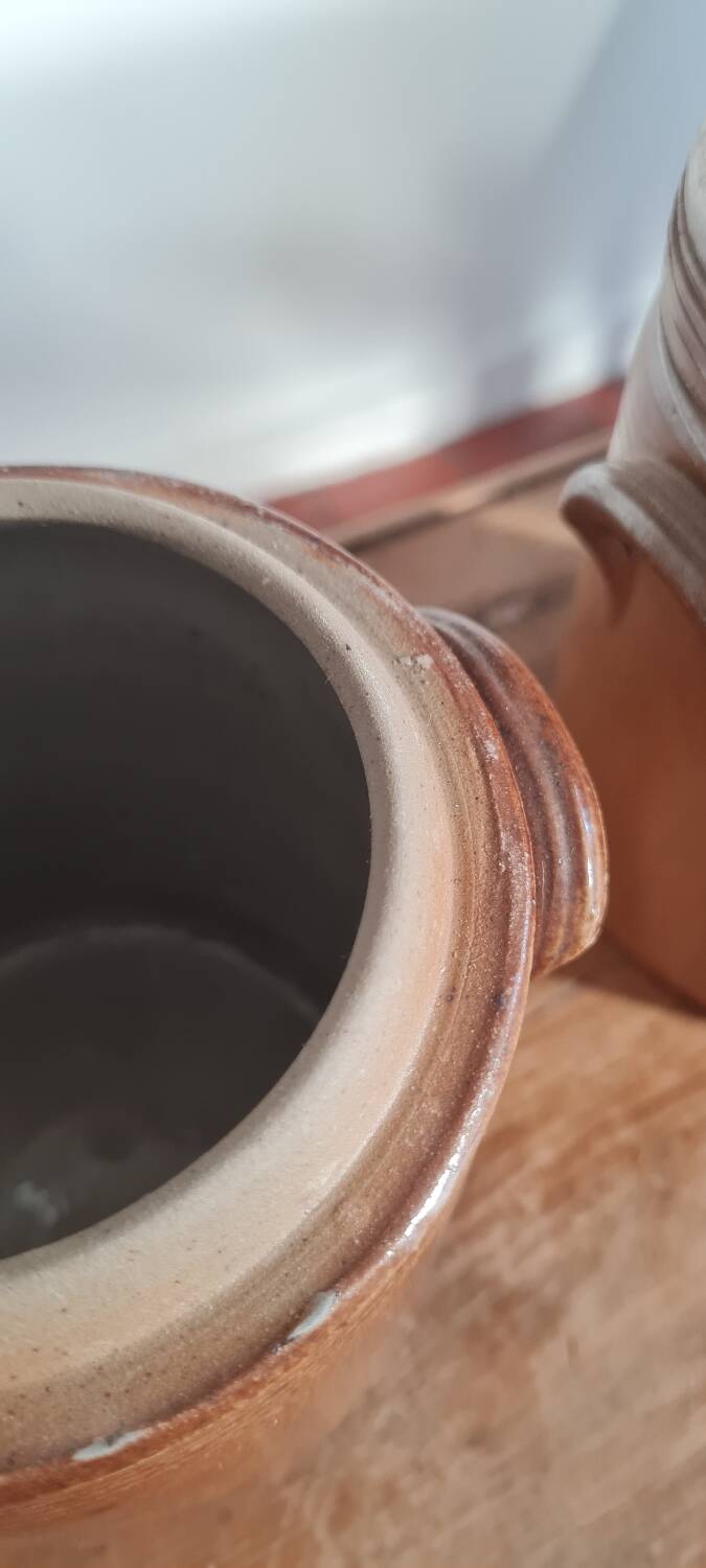 Set of 4 stoneware grease pots