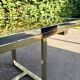 Vintage design dining table in smoked glass & chrome metal