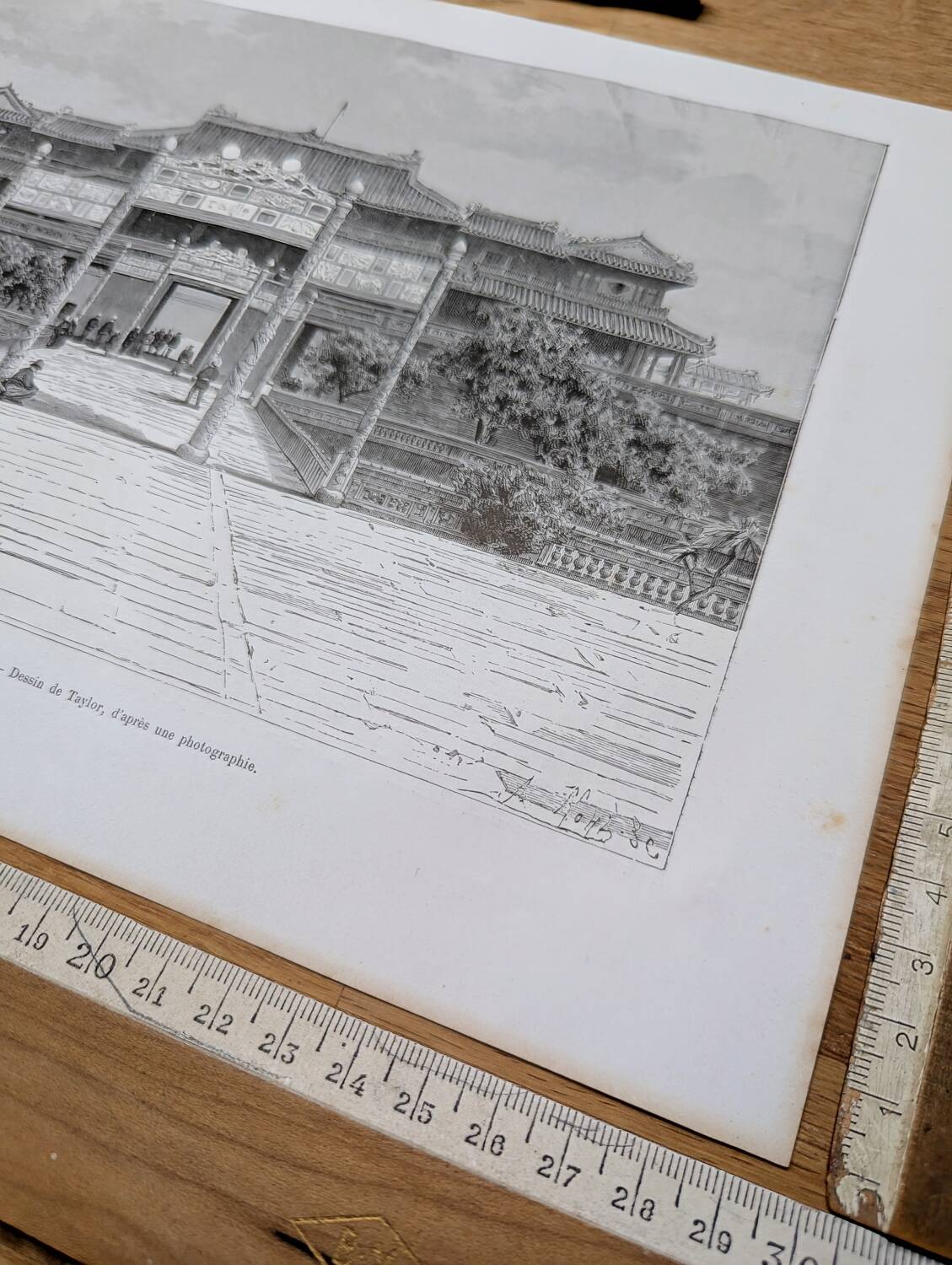 Printed in 1891, N'go Mon Gate, Hue, Vietnam.