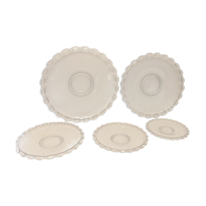 set de 5 plats en verres,