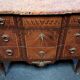 Curved marquetry commode – Marble top – Transitional style