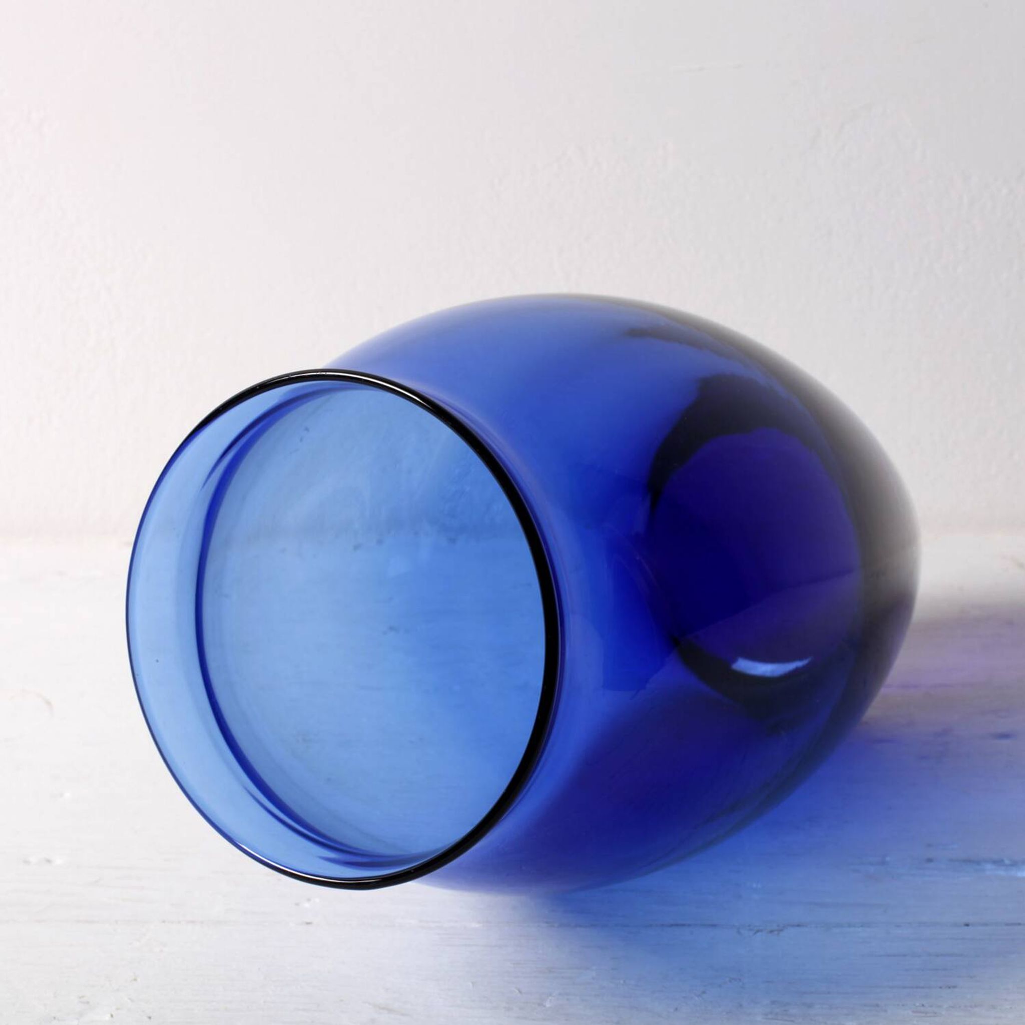 Cobalt Blue Vintage Glass Vase / Mid-century Home Decor / Italy / 1970s