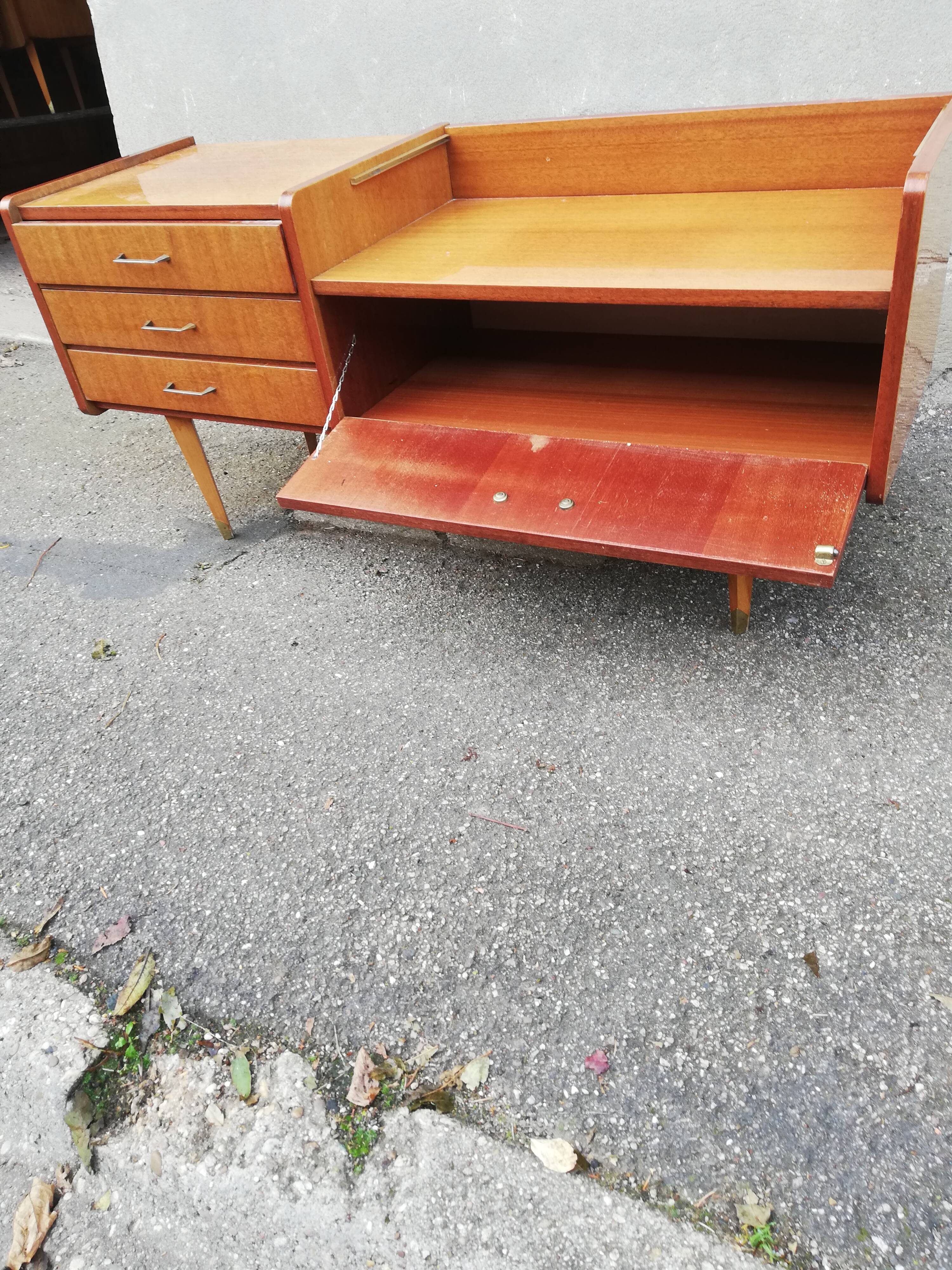 Vintage chest of drawers 3 drawers 1 flap