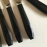 Set of 12 fruit knives in black bakelite