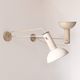 Pair of XL vintage wall lights in matte white metal, France 1970.