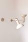 Pair of XL vintage wall lights in matte white metal, France 1970.