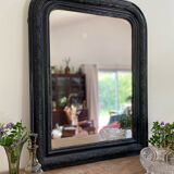 Louis Philippe mirror of the period with the plate repainted in nour