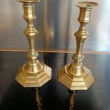 Pair of 18th century bronze candlesticks