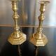 Paire de bougeoirs en bronze d'époque XVIIIe
