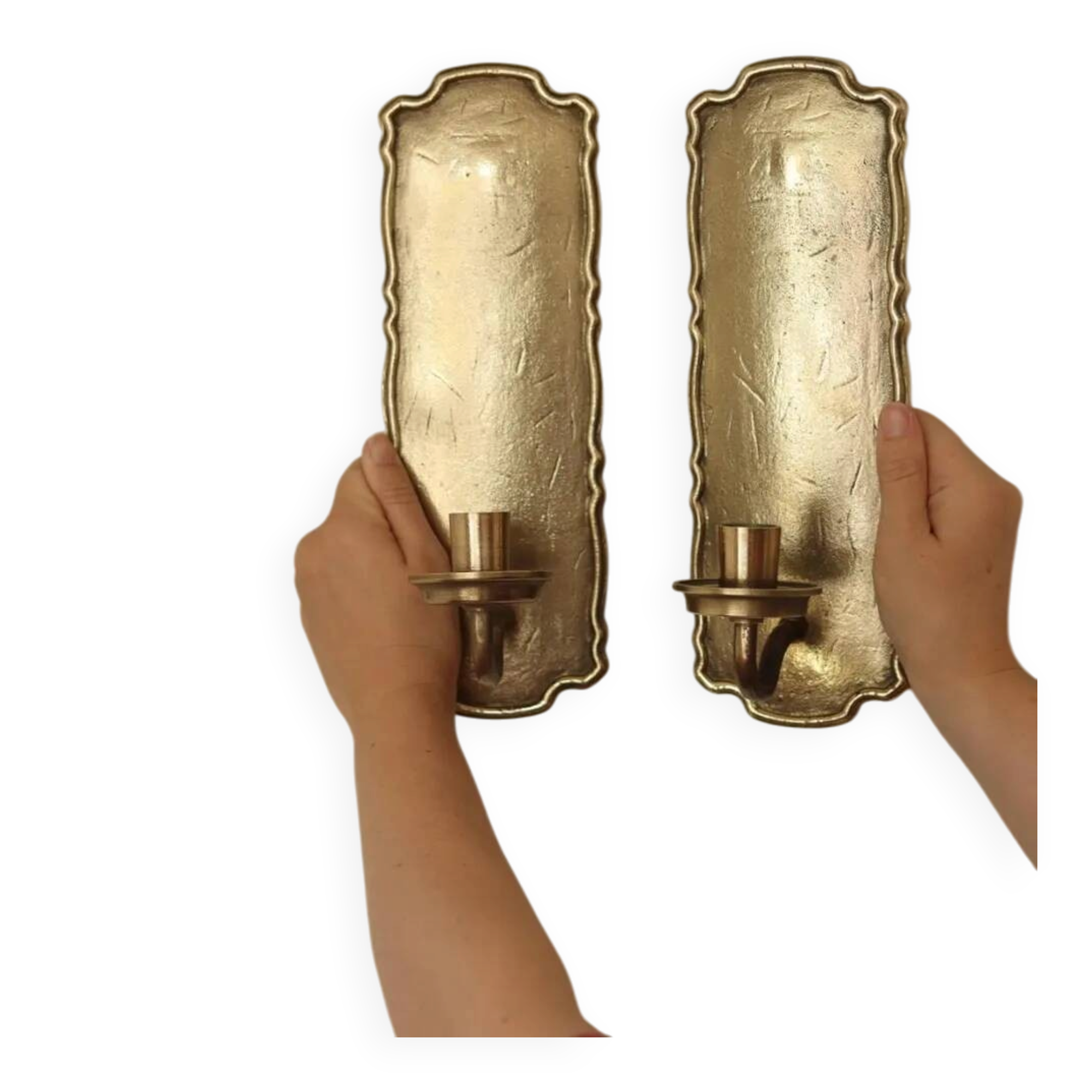 Pair of Swedish Mid-Century Brass Wall Sconces by Scandia