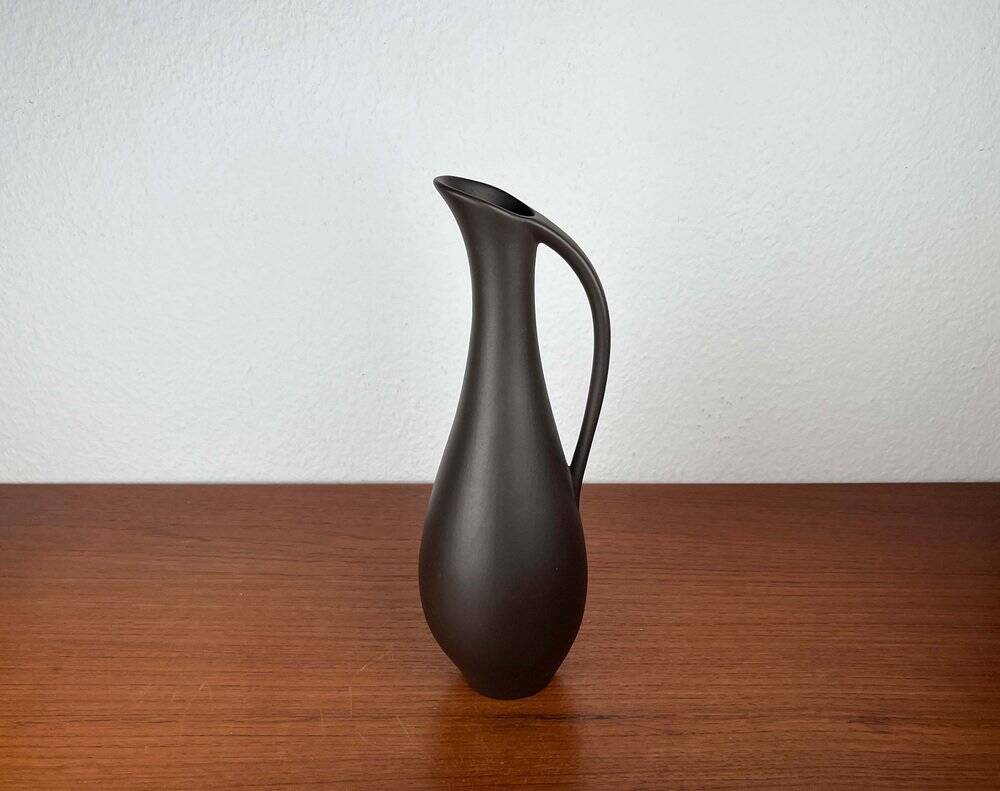 Mid-Century Modern Minimalist Wormser Terra-Sigillata Pottery Carafe Vase, Germany, 1960s