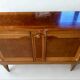 Satin wood sideboard, brass fittings — Mid-Century