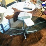 Oval coffee table smoked glass
