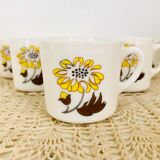 Six vintage coffee cups