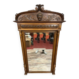 Renaissance style walnut pediment mirror circa 1850