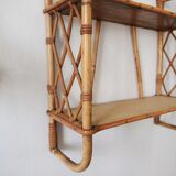 Rattan wall shelf