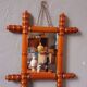 Late 19th century mirror circa 1900 in beech, bamboo shape
