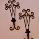 Pair of vintage black metal sconces