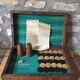 Jeu ancien de backgammon et d'échecs en bois