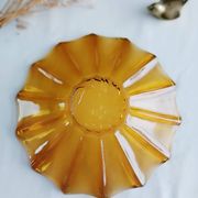 Coupe à fruits en verre ambré