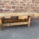 Industrial table Carpenter's workbench in natural raw wood vintage bohemian