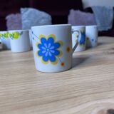 Set of 8 vintage 70's porcelain coffee cups