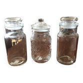 Set of three glass jars