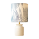 Speckled white enamelled mustard pot lamp - fern pattern