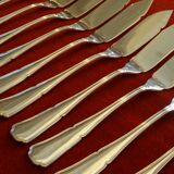 Set of 12 silver metal fish knives net model