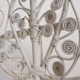 Vintage bamboo, rattan armchair with armrests, 1950s