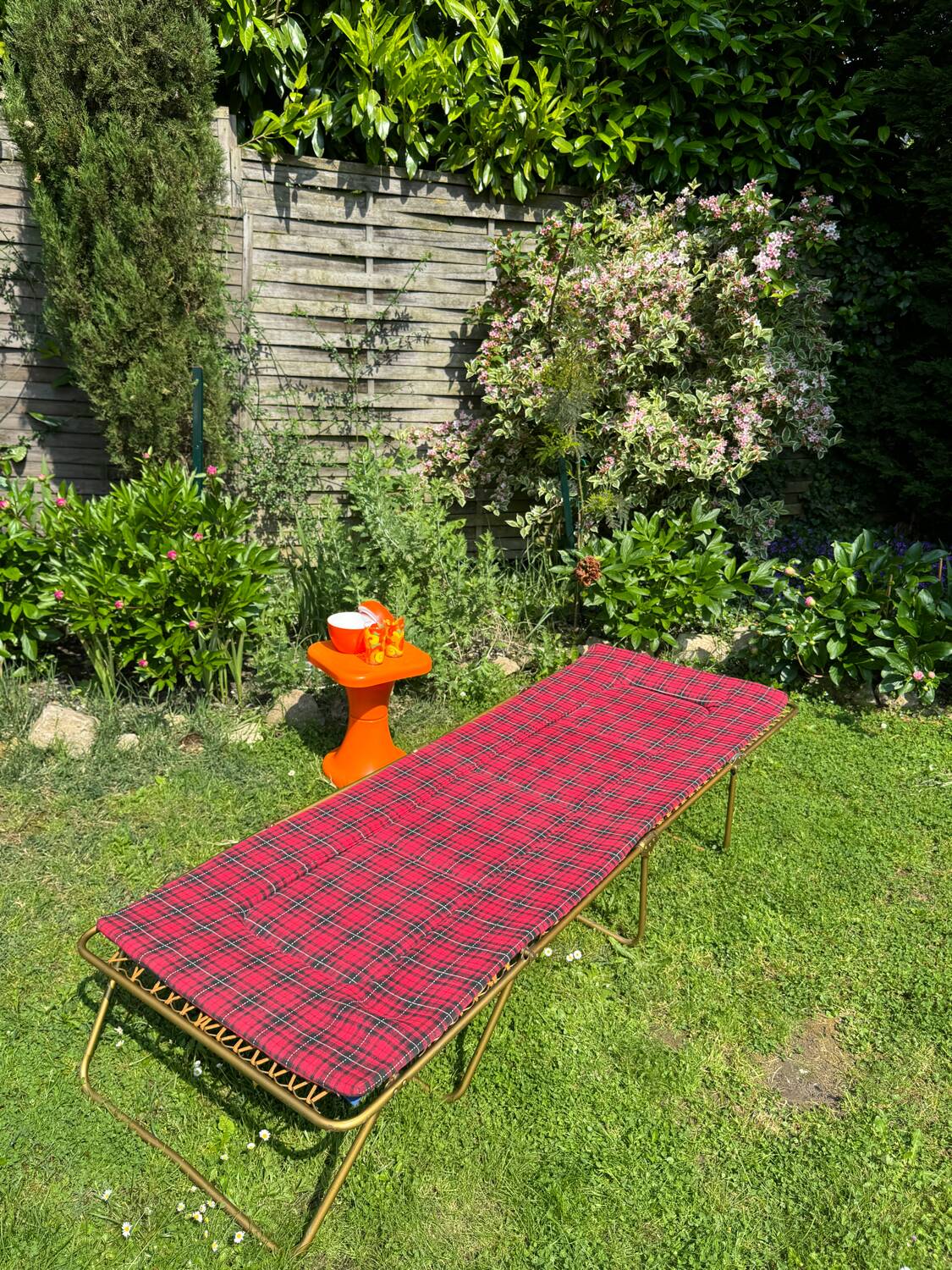 Vintage Lafuma folding sun lounger