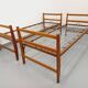 Pair of vintage stackable daybeds in oak wood and metal from the 60s
