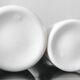 Pair of white opaline flower vases with floral decoration – 1970s