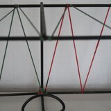 Wall-mounted coat rack hat holder metal scoubidou wire green/red 1950