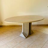 Dining room table in travertine / granite design 60's
