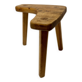 "Free Form" stool in pine – Stig Sandqvist (attr.), Sweden