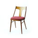 Chaises en bois et tapisserie rose, Tchécoslovaquie années 60