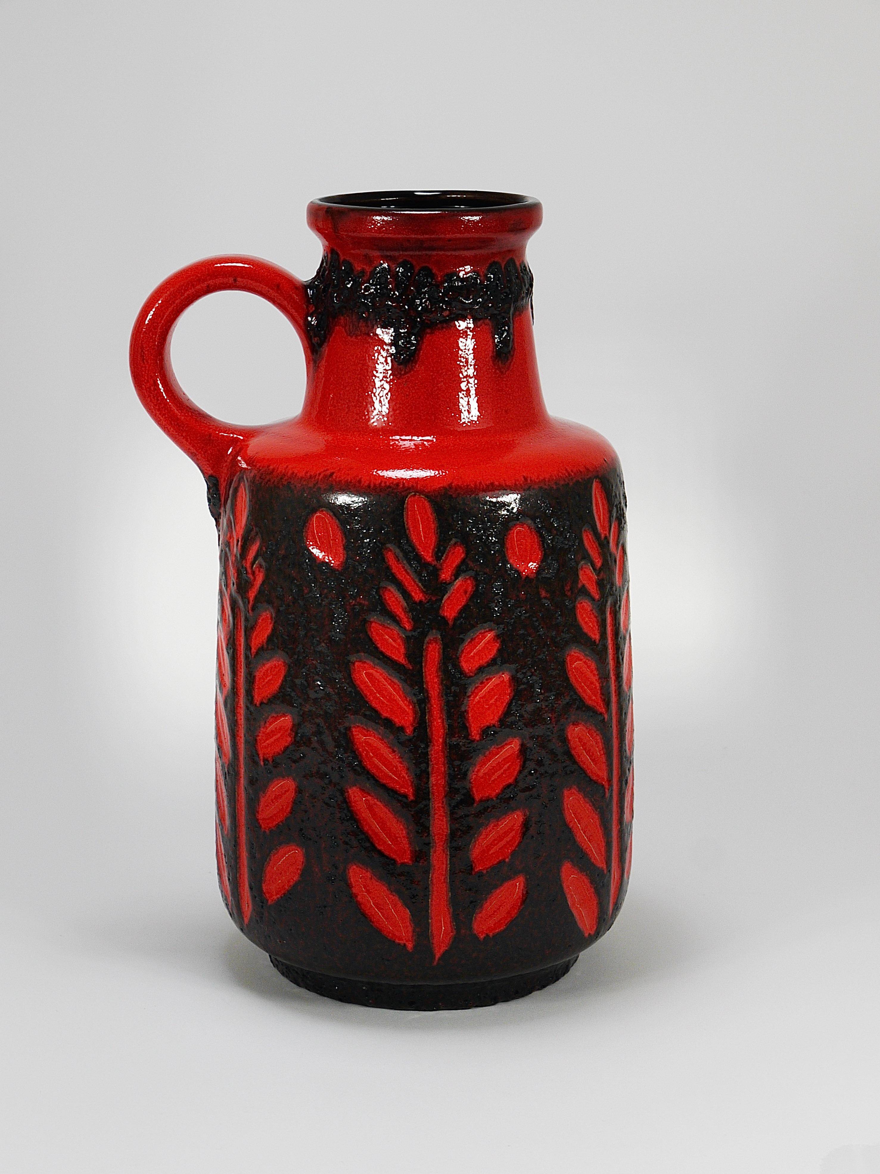 Large Ceramic Art Vase "Fat Lava" by Scheurich, West Germany, 1970s