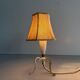 Paire de lampes de chevet du milieu du siècle en laiton et abat-jour en tissu, années 1960, Allemagne
