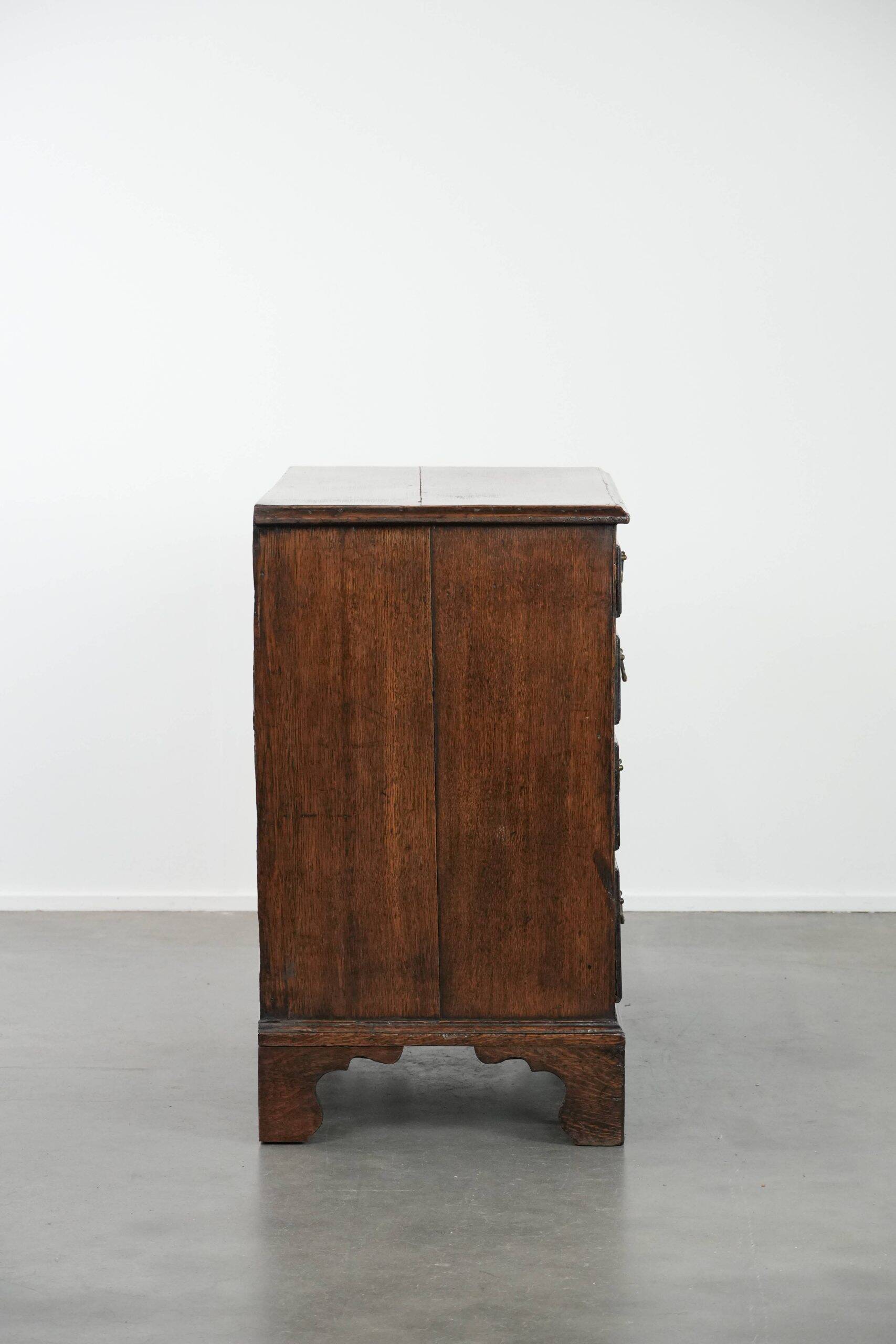 18th-century English antique oak commode
